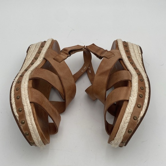 Antelope Brown Espadrille Sandals platform wedge 38 casual office vacation Y2K - Picture 5 of 11
